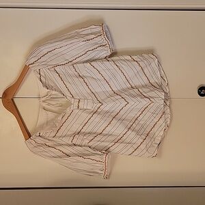 Anthropologie Maeve Cropped Keyhole-Back Top